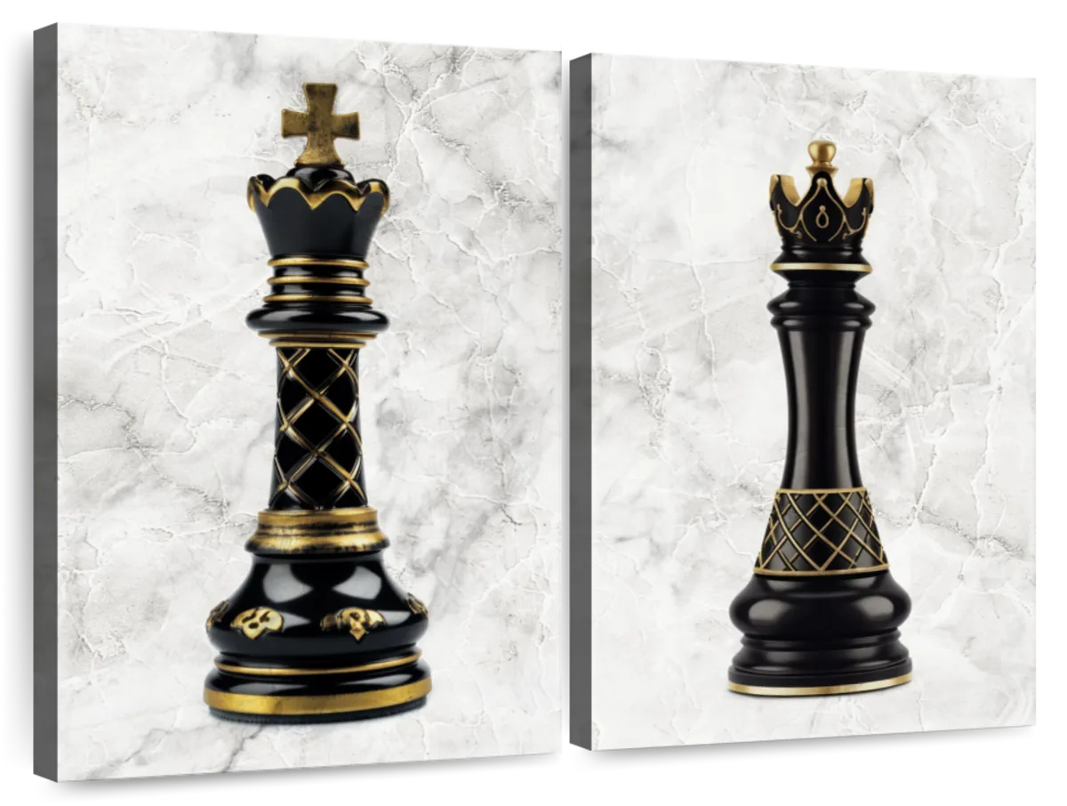 fancy king and queen chess pieces