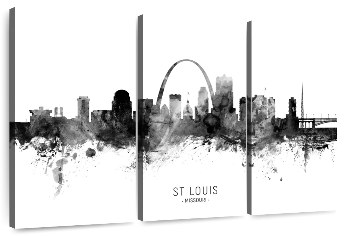 St. Louis Skyline Wall Clock Saint Louis Cityscape Wall Clock
