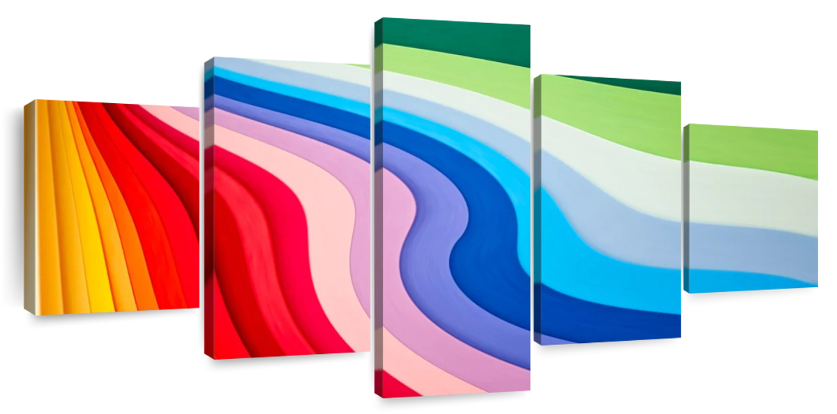 Canvas Painting Rainbow Colors - Colorful Abstraction With a