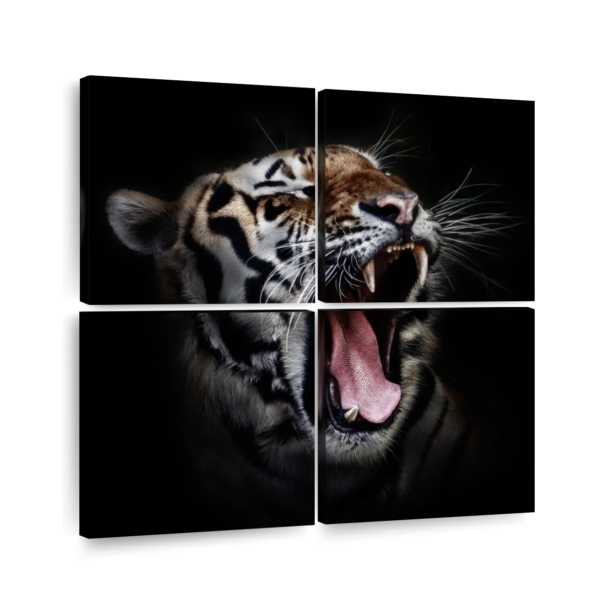 roaring tiger black and white wallpaper