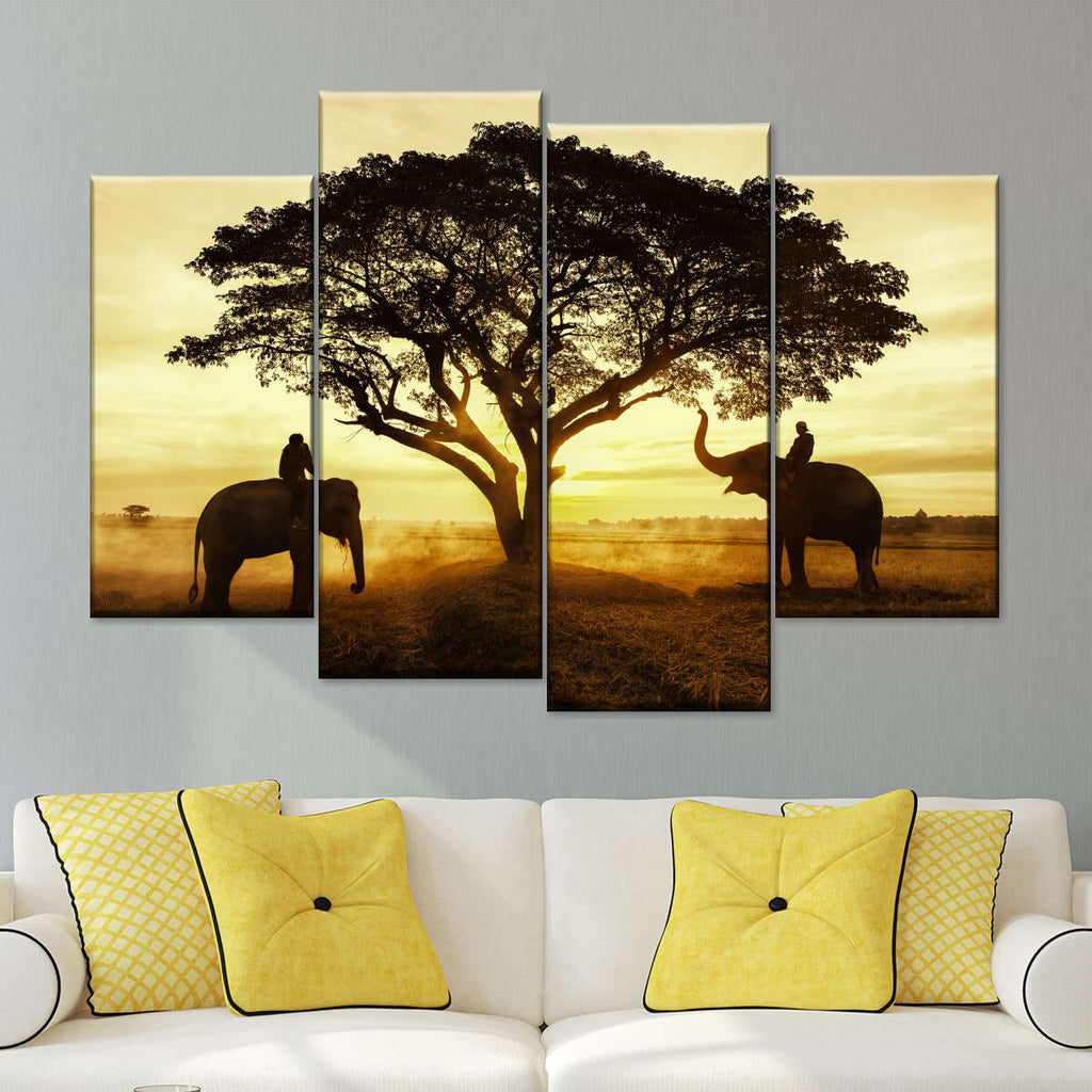 Elephant Couple Silhouette Wall Art | Photography