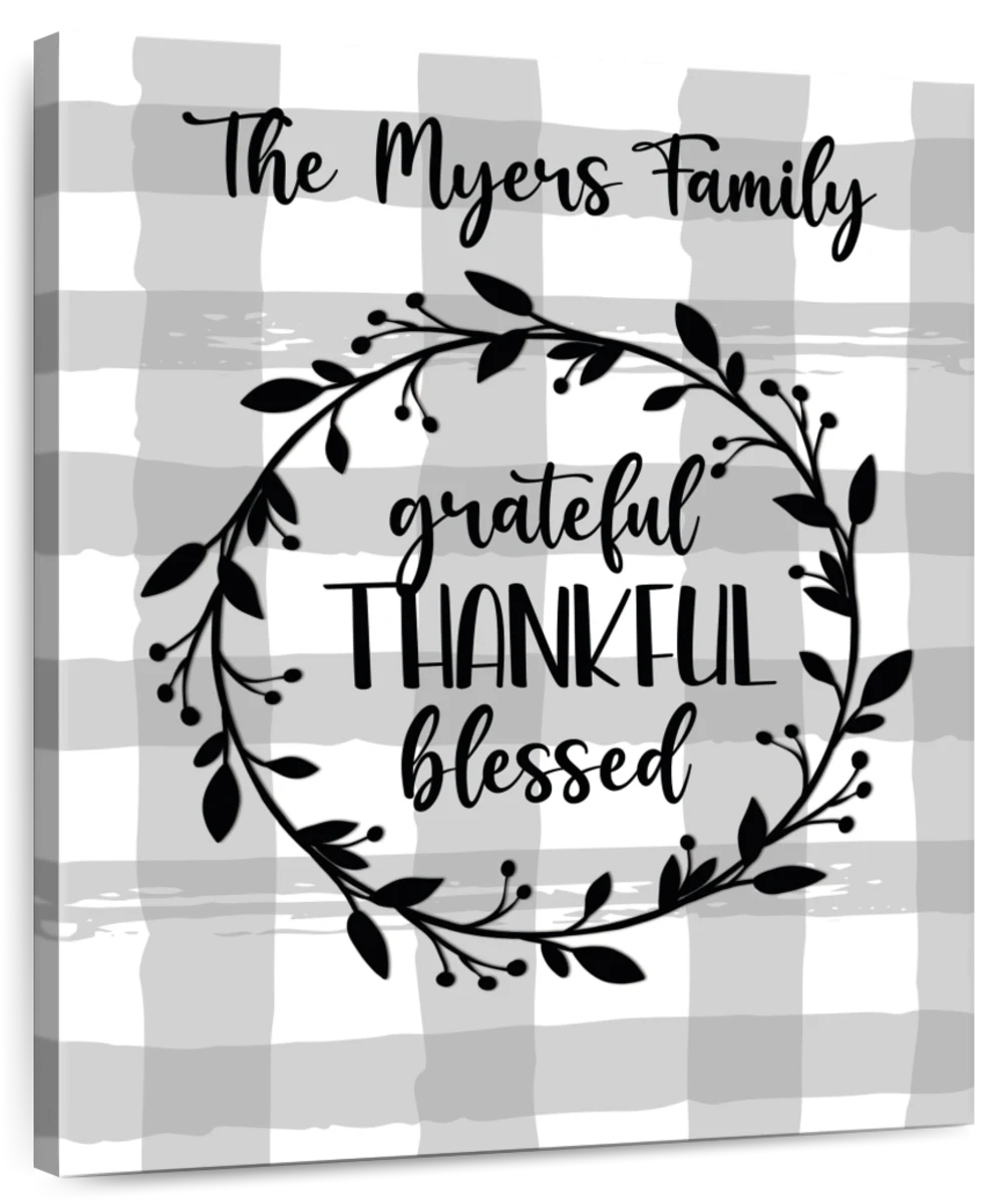 Wall Art Print, Thankful Black