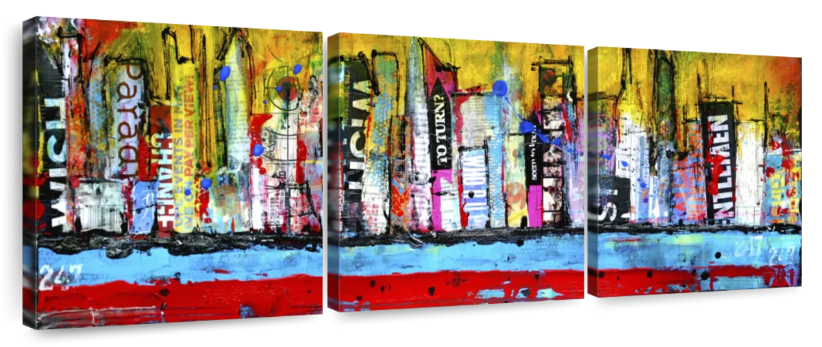 Grunge Skyline Art: Canvas Prints, Frames & Posters