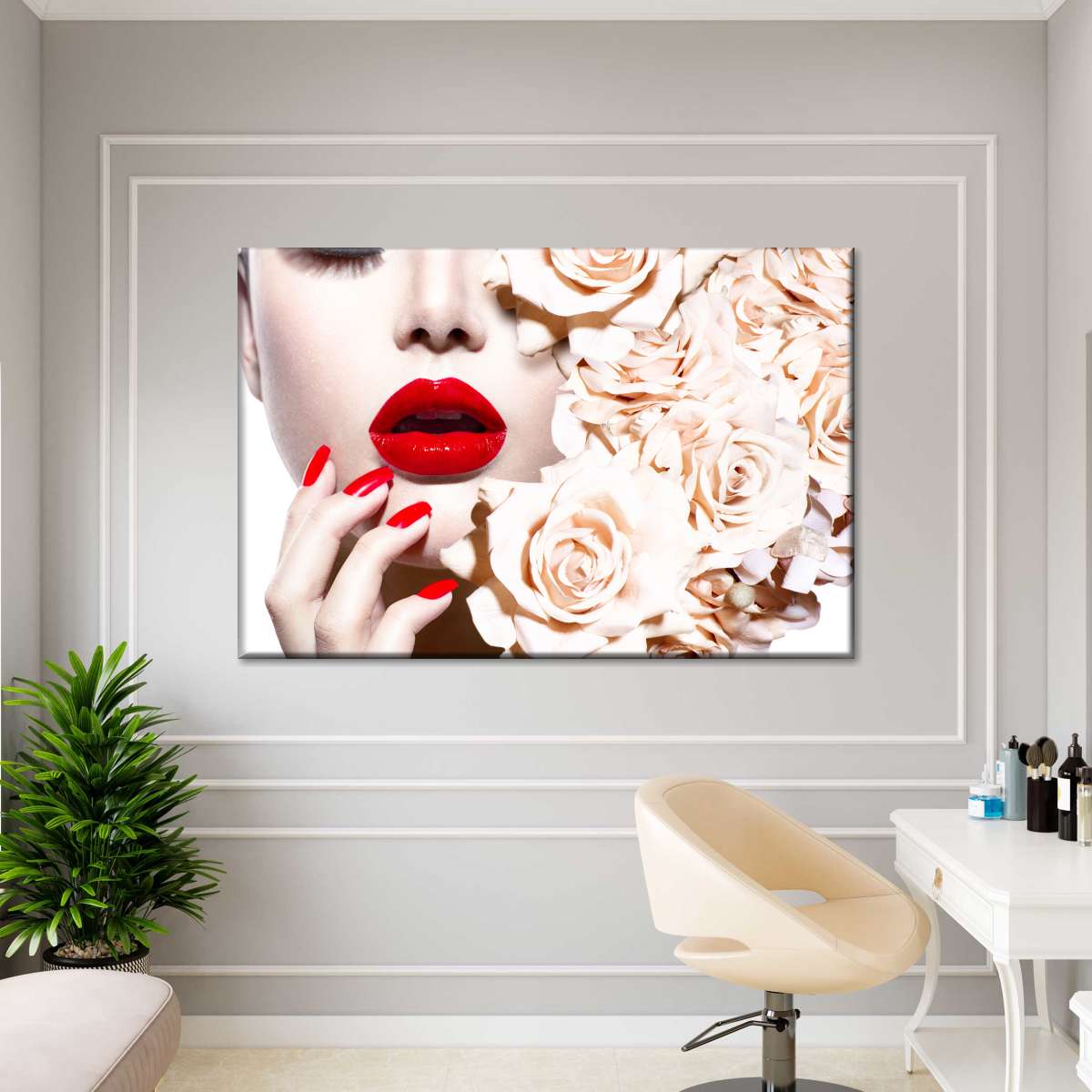 Red Lips Canvas Wall Art - Vibrant Home Decor for a Bold Statement