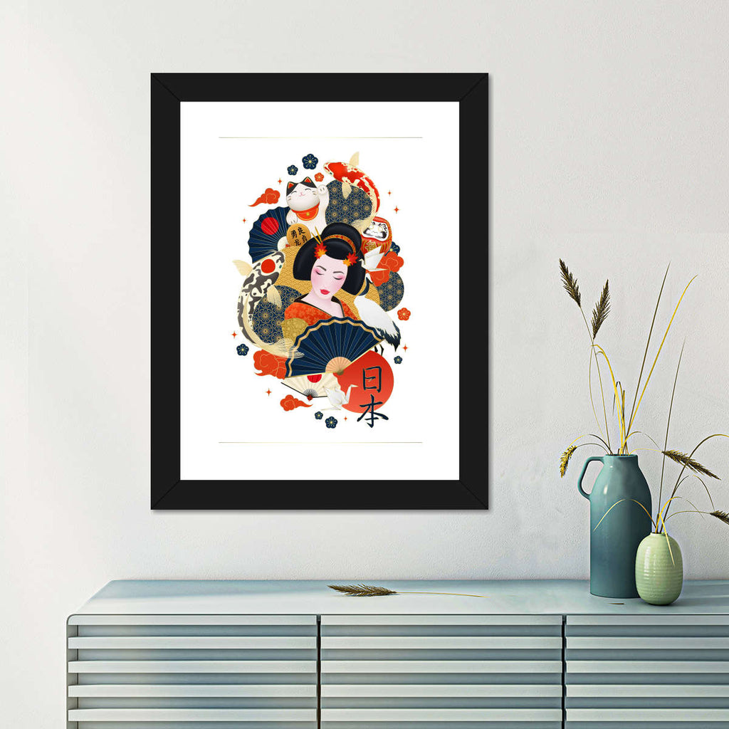 Japanese Geisha Wall Art | Digital Art