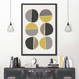 Mid century abstract circles ii framed canvas Wall Art Pictures