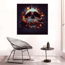 Exploding Skull Wall Art | Digital Art