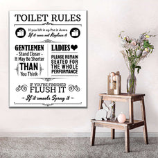 Coed Bathroom Rules Wall Art | Digital Art