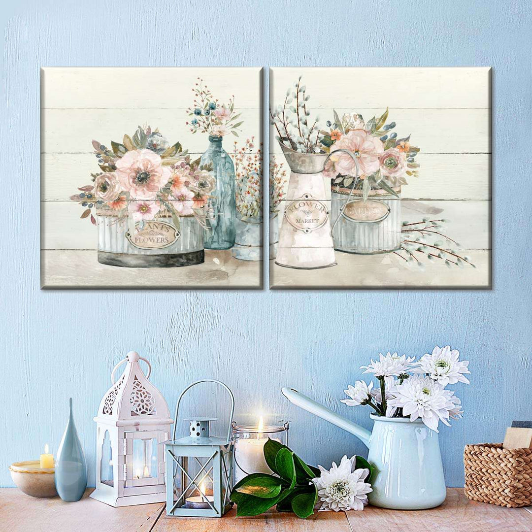 Rustic Flower Market Wall Art | Painting | by Carol Robinson