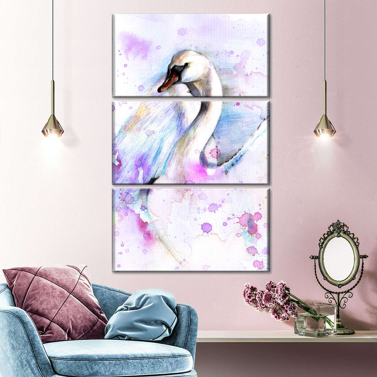 abstract swan painting