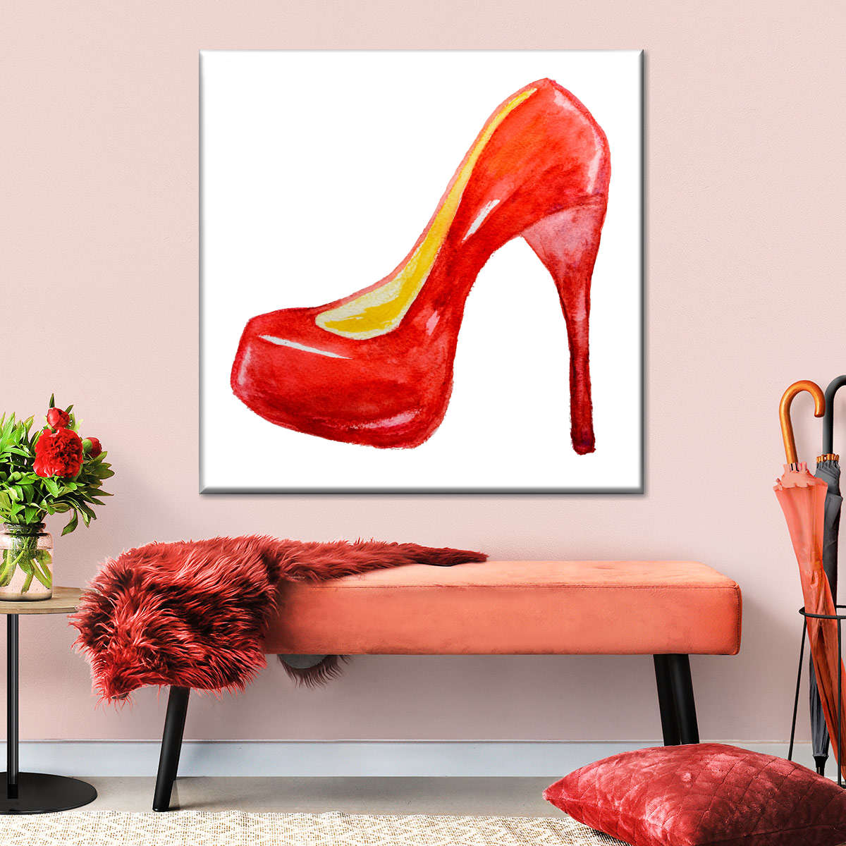 High Heel Wall Art | Watercolor