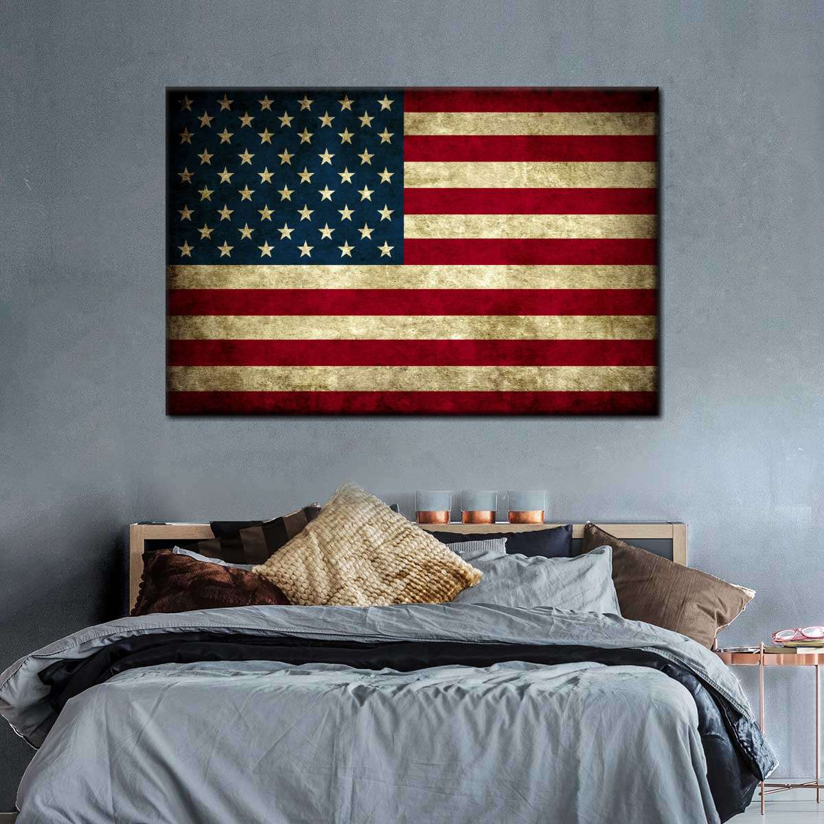 Rustic American Flag Multi Panel Canvas Wall Art ElephantStock