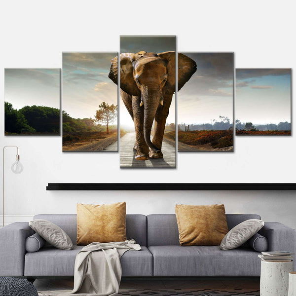 Elephant Stock Multi Panel Canvas Wall Art