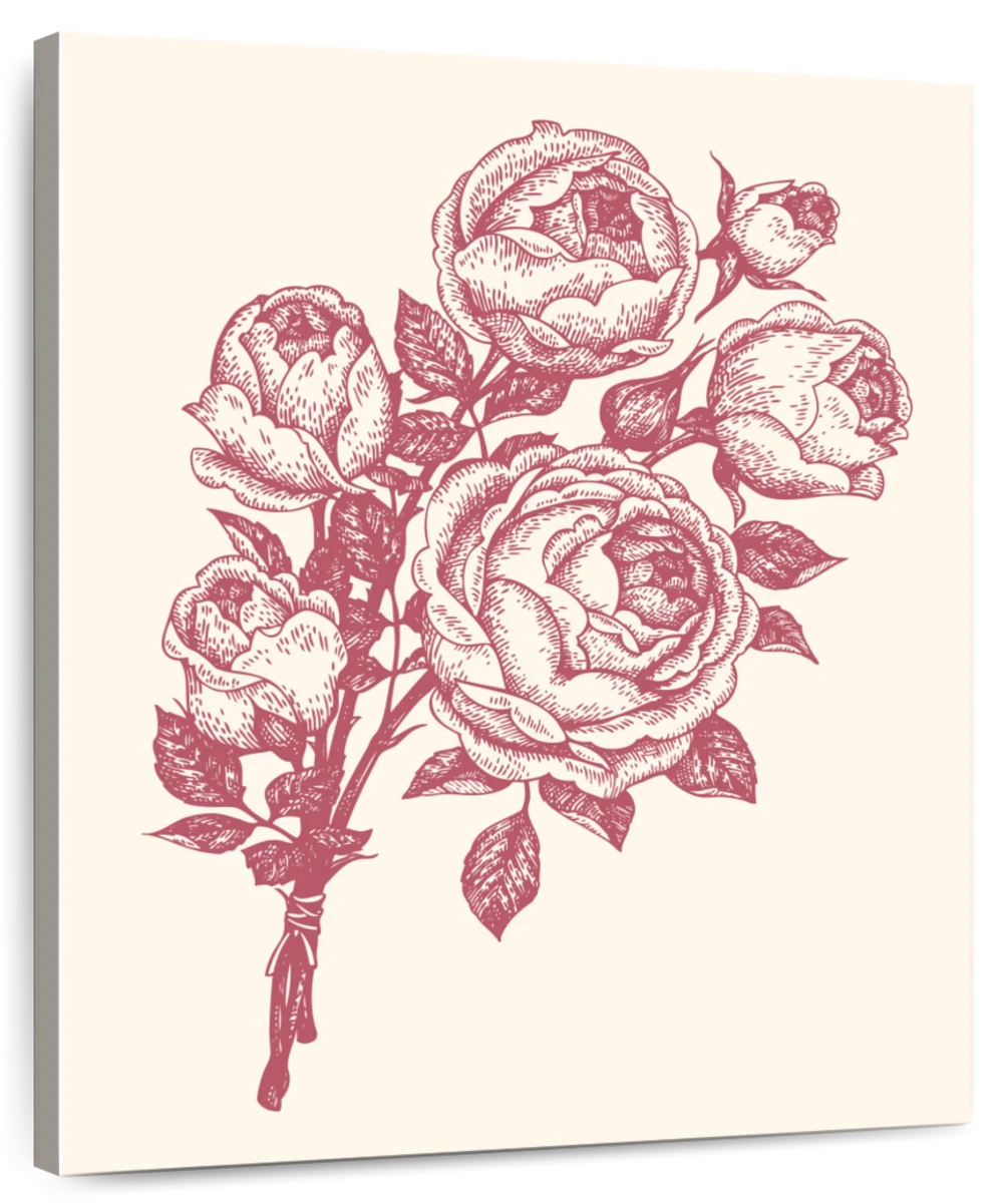 Vintage Rose Bouquet Wall Art