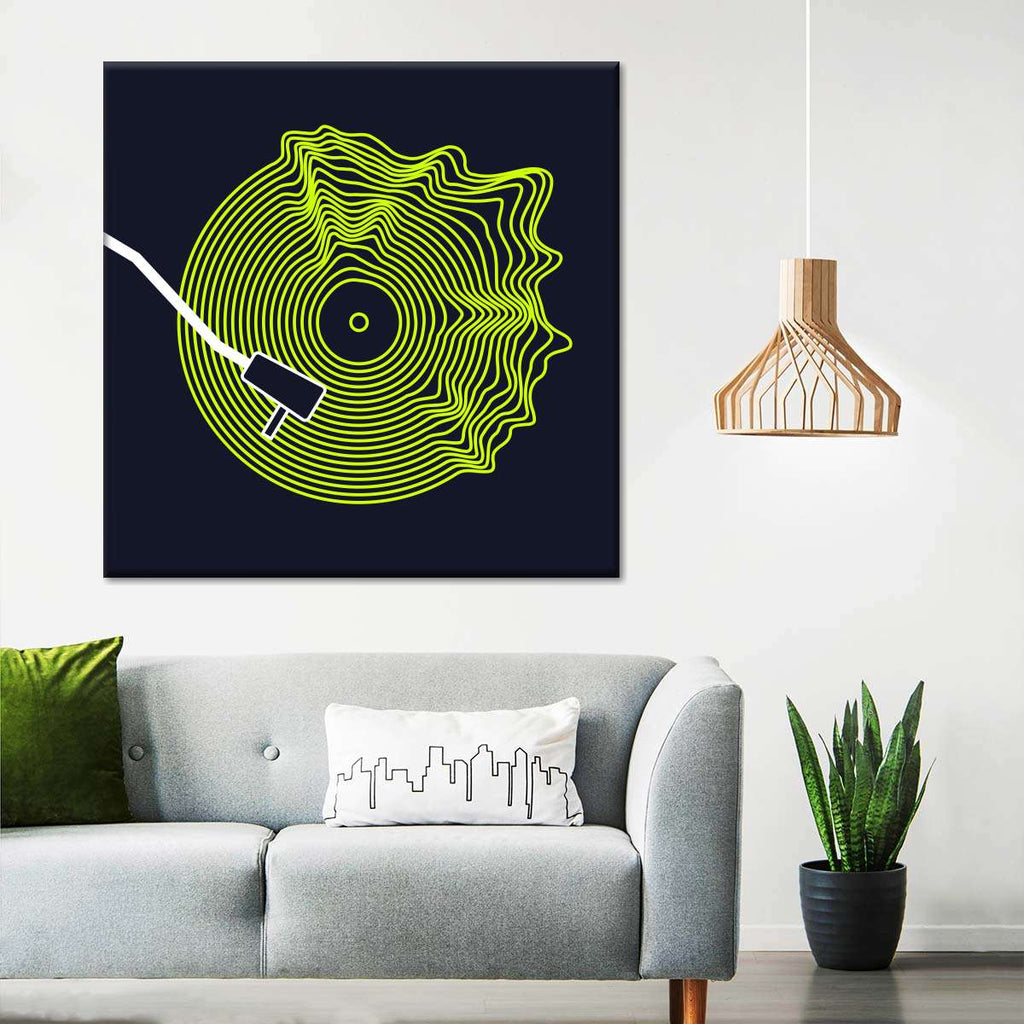 Neon Vinyl Record Wall Art | Digital Art