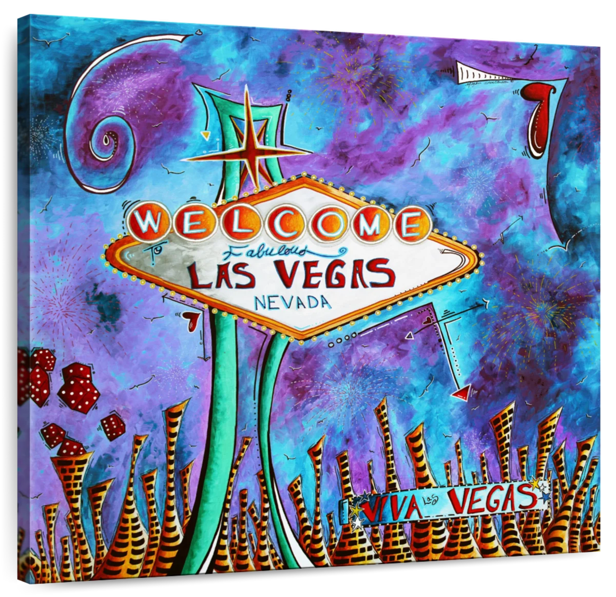 Welcom to Las Vegas Sign Pop Art Canvas Print / Canvas Art by Jim