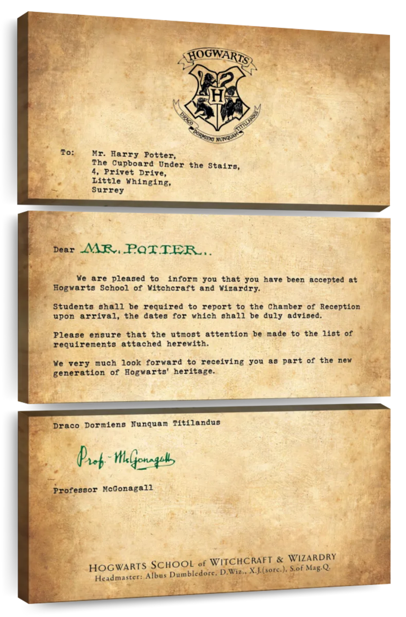 Hogwarts Hufflepuff Acceptance Letter, Harry Potter PNG