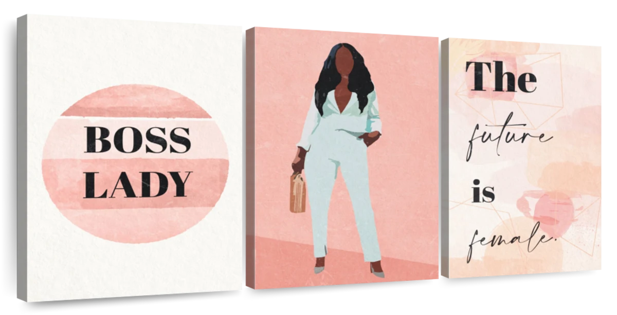 Boss lady poster with pink watercolor background ilustração do Stock