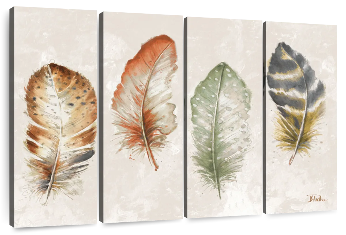 Watercolor Feathers Wall Art | Watercolor | by Patricia Pinto