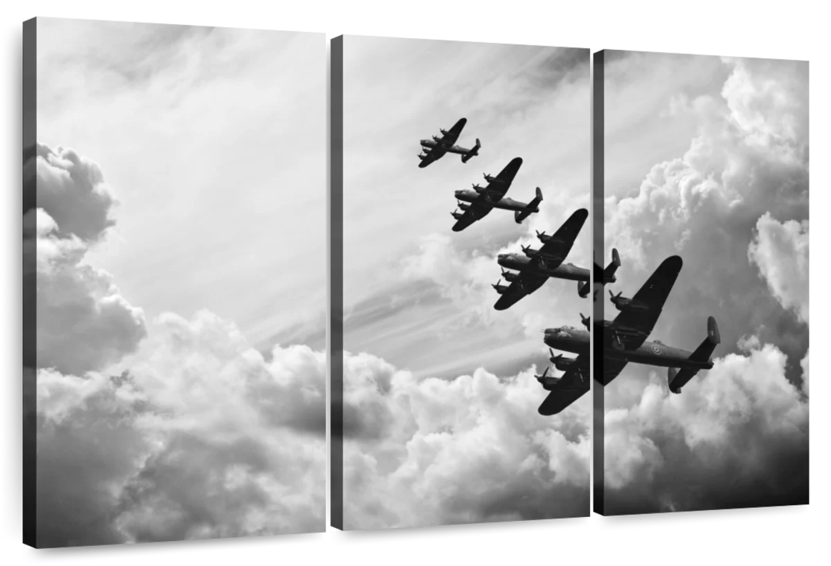 World War II Aircraft Black and White Photography Wall Art: Prints