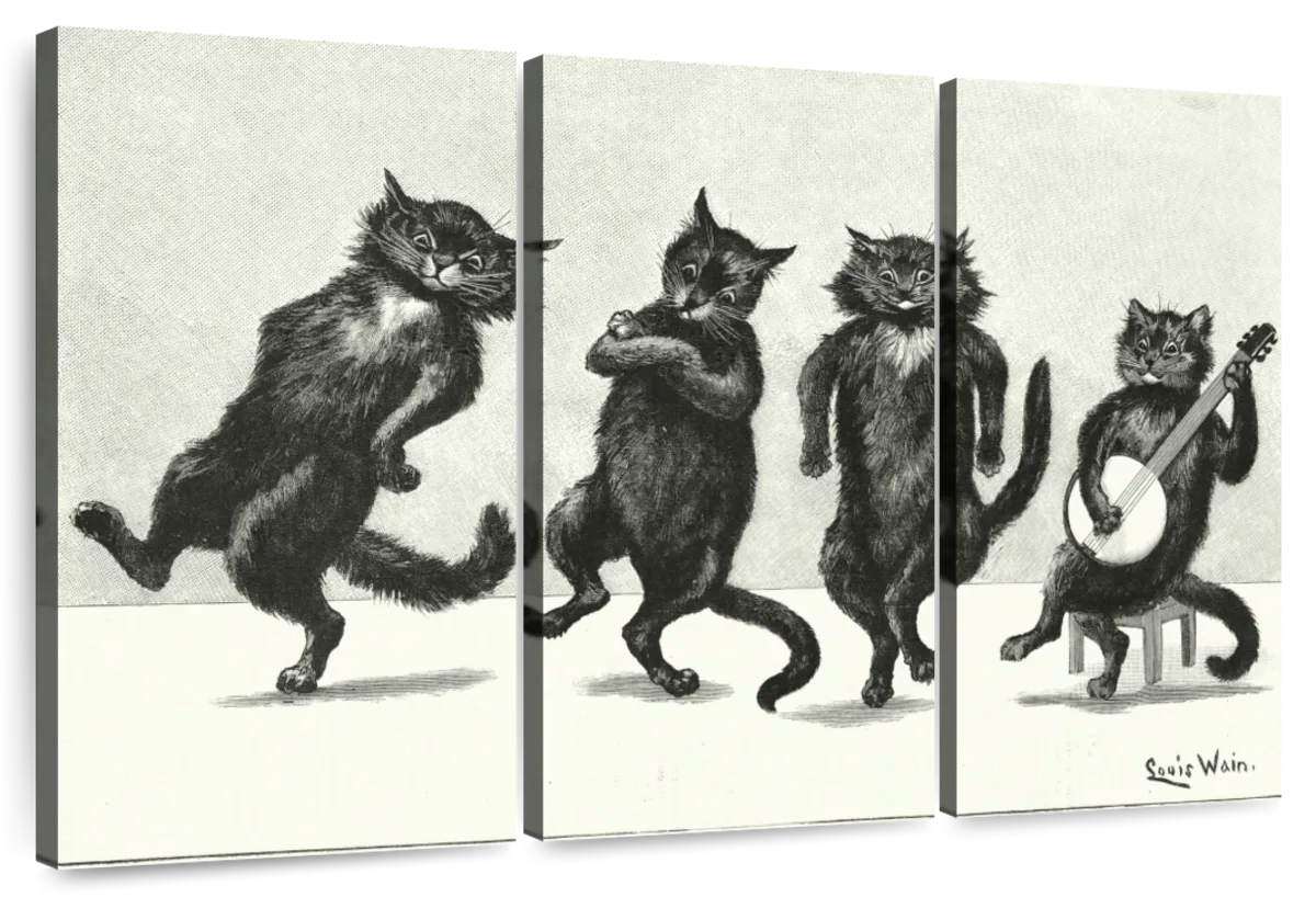  3dRose fl_110350_1 Vintage Cat Louis Wain Animal Art