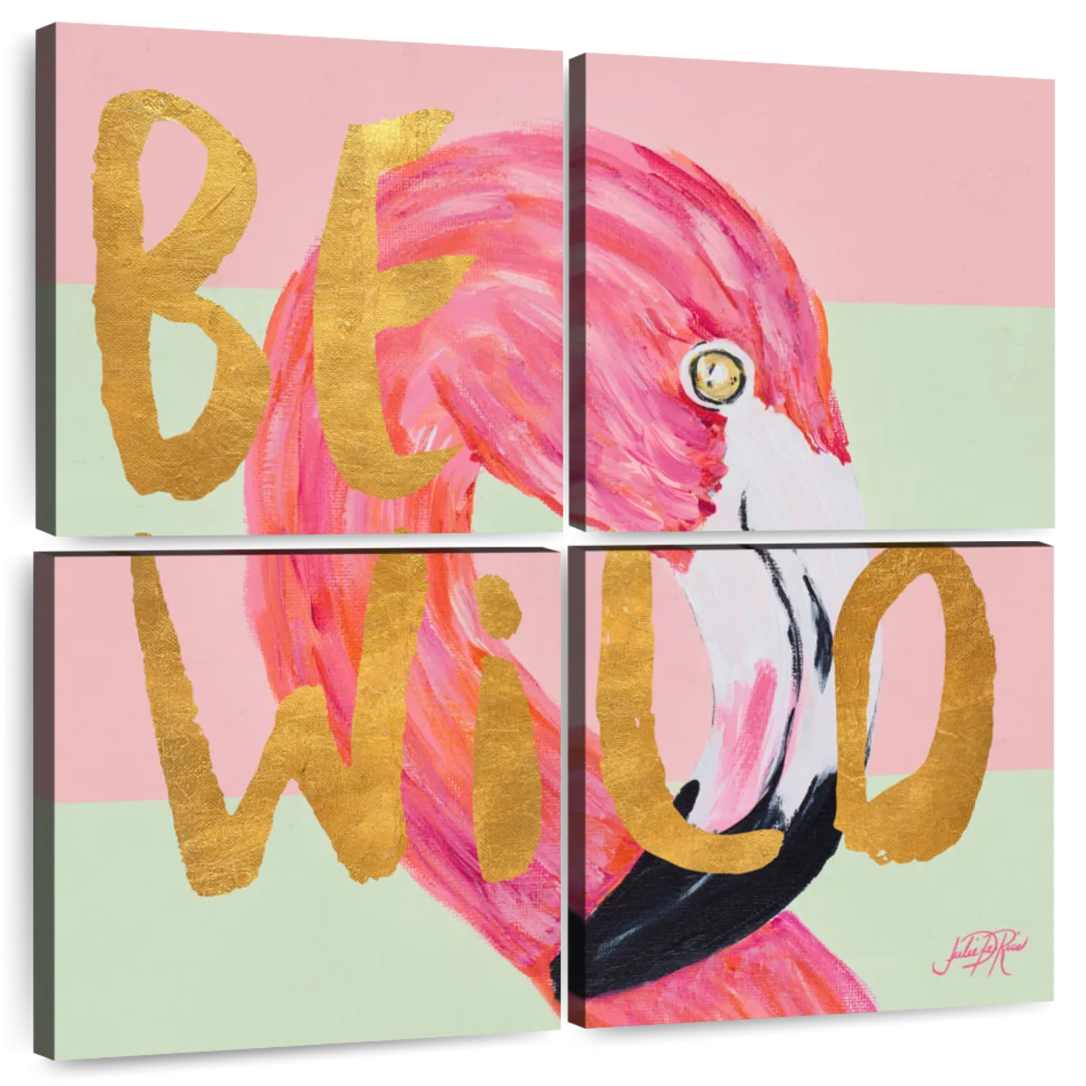 Pink Flamingo AI Portrait - BIG Wall Décor