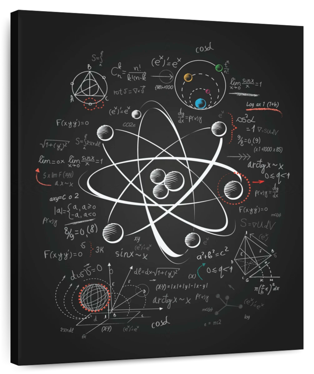 Physics drawings in heart shape wall mural • murals mathematic, learning,  formula | myloview.com