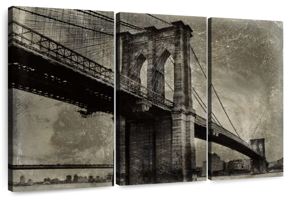  Brooklyn Bridge Black and White Peel & Stick Canvas Wall Mural  (10 1/2 Feet Wide x 8 Feet 2 Inches High) : Tools & Home Improvement