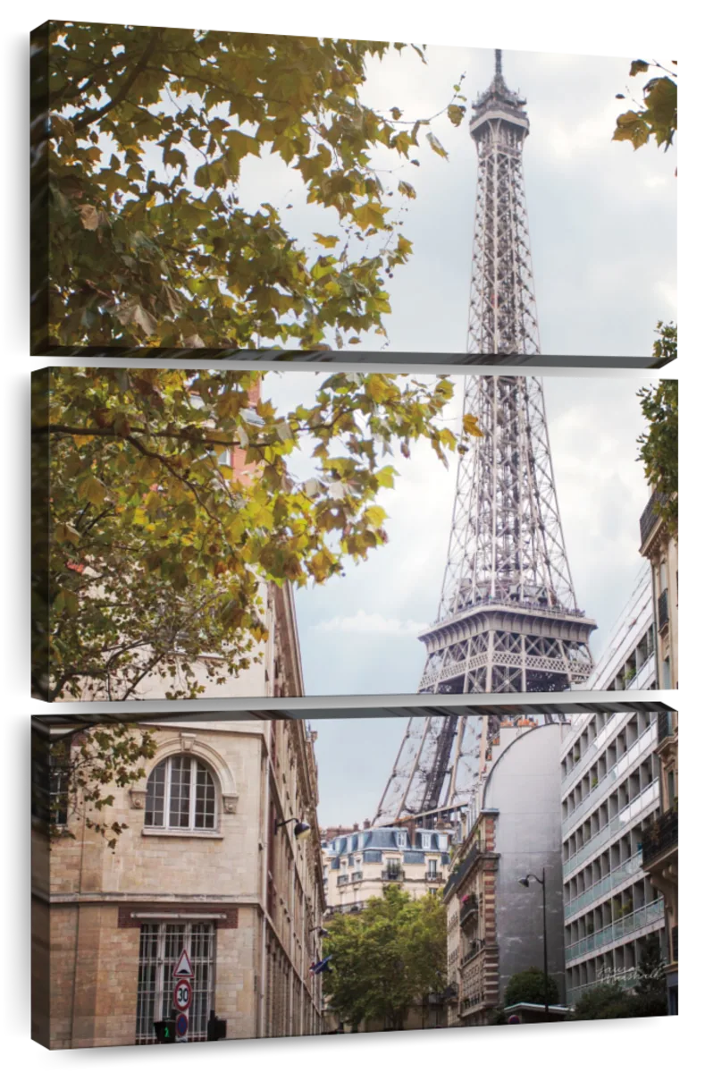 View of City and Eiffel Tower, Paris, France. Poster Print - Multi - 48 x 32