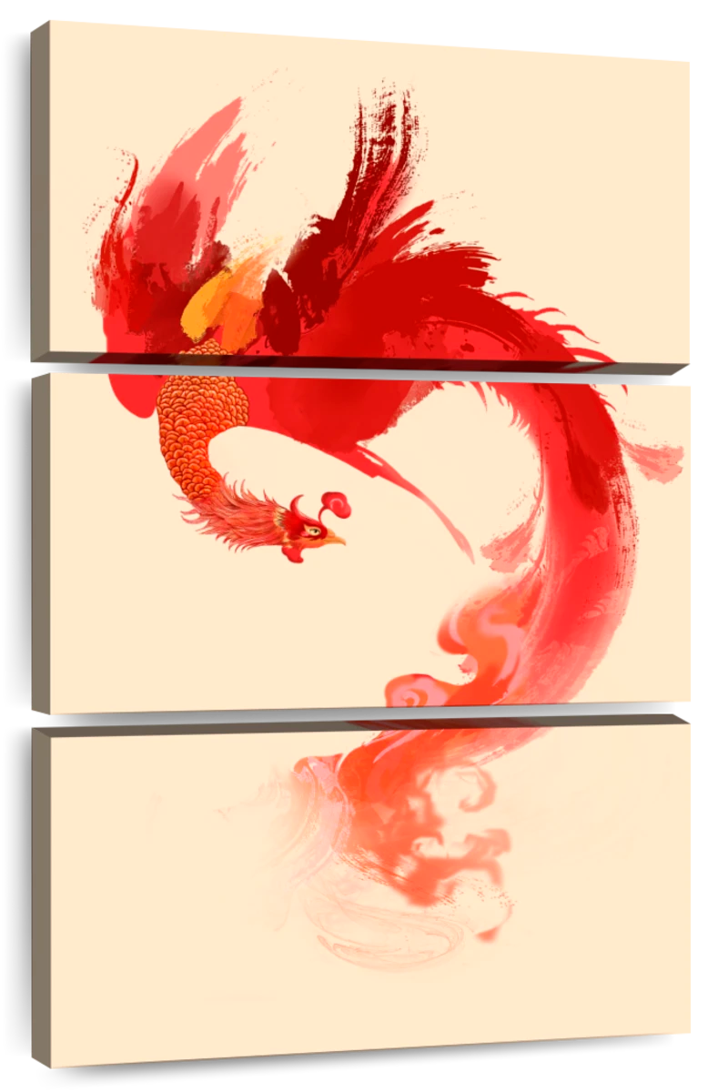 Phoenix Wall Art Phoenix Rising From the Ashes of Flame Canvas Wall Art  Poster Prints Phoenix Bird Decor Chinese Dragon Picture Artwork Home  Bedroom