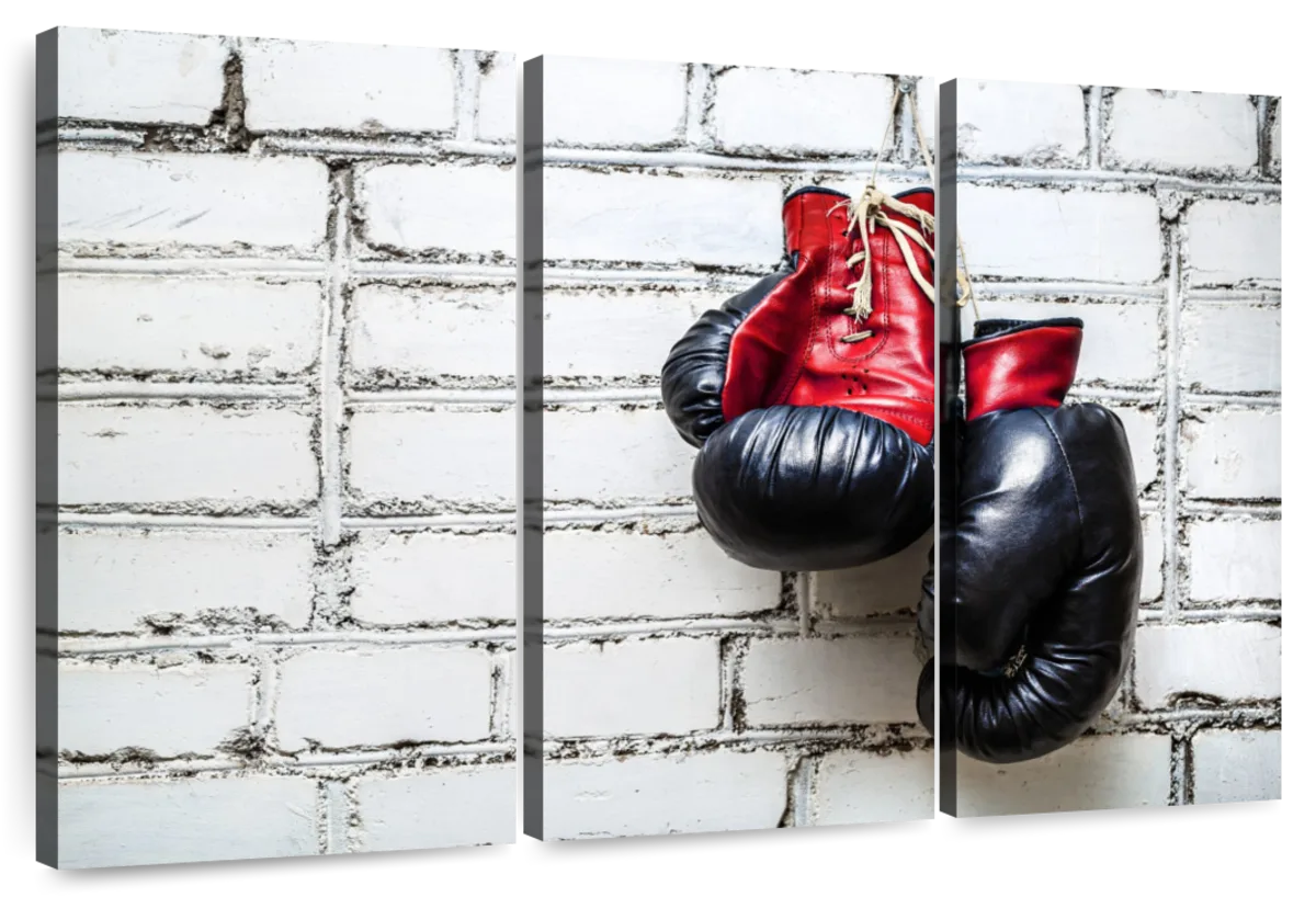 black boxing gloves hanging