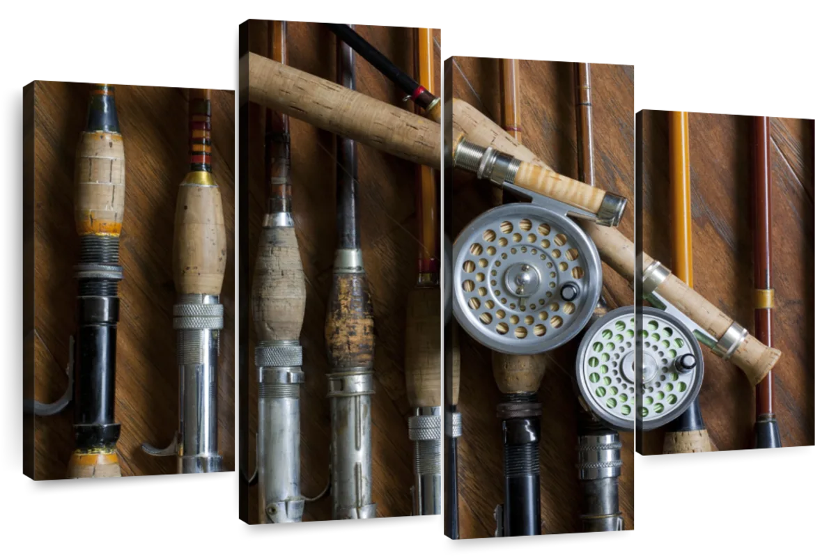 Old Fly Fishing Rods Wall Art