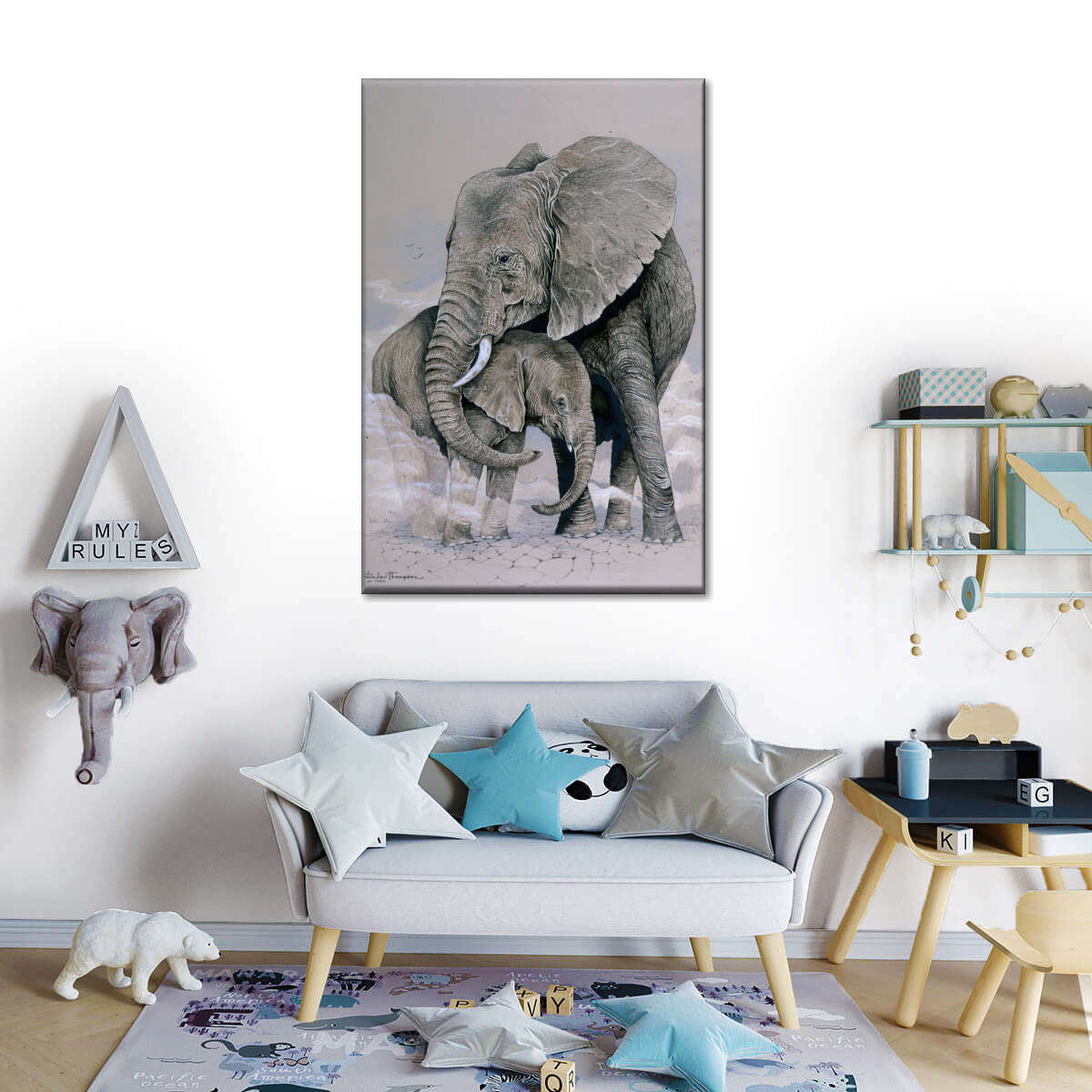 Elephant Baby and Mother_ – Murais de parede de alta qualidade com envio  gratuito – Photowall