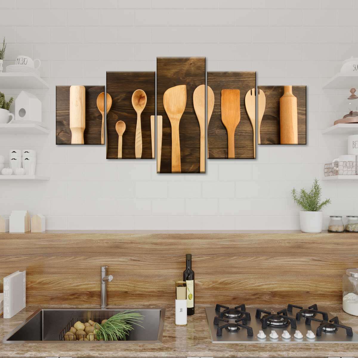Kitchen Utensils Multi Panel Canvas Wall Art Elephantstock