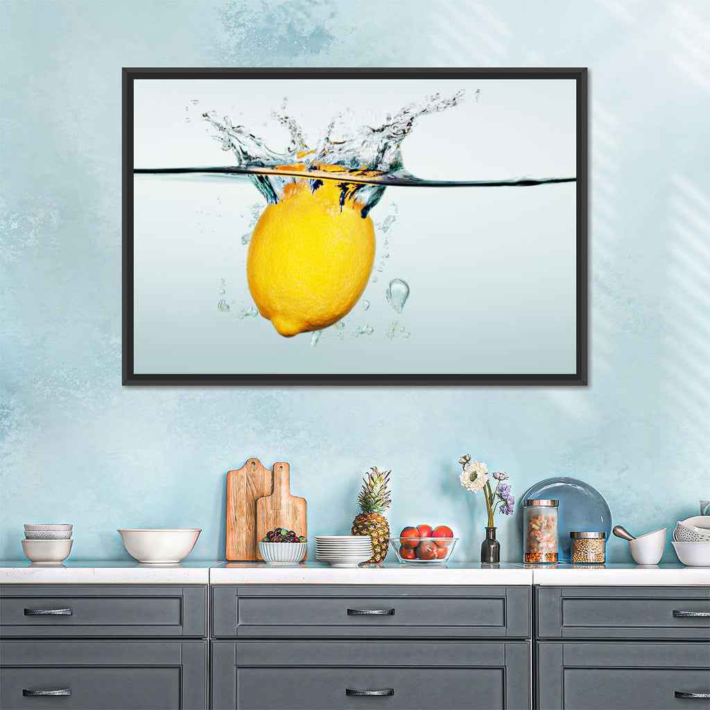 Lemon Water Splash Wall Art | Photography