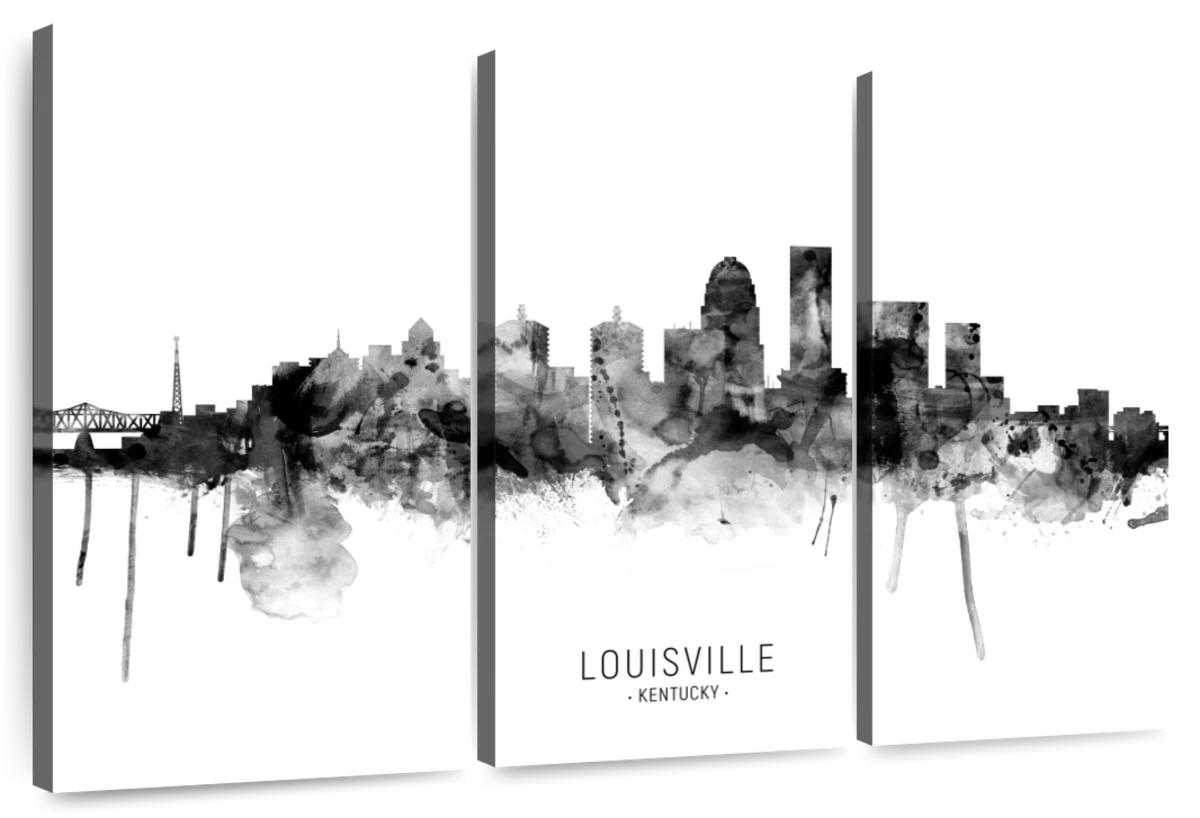 Louisville Skyline City Map Art: Canvas Prints, Frames & Posters