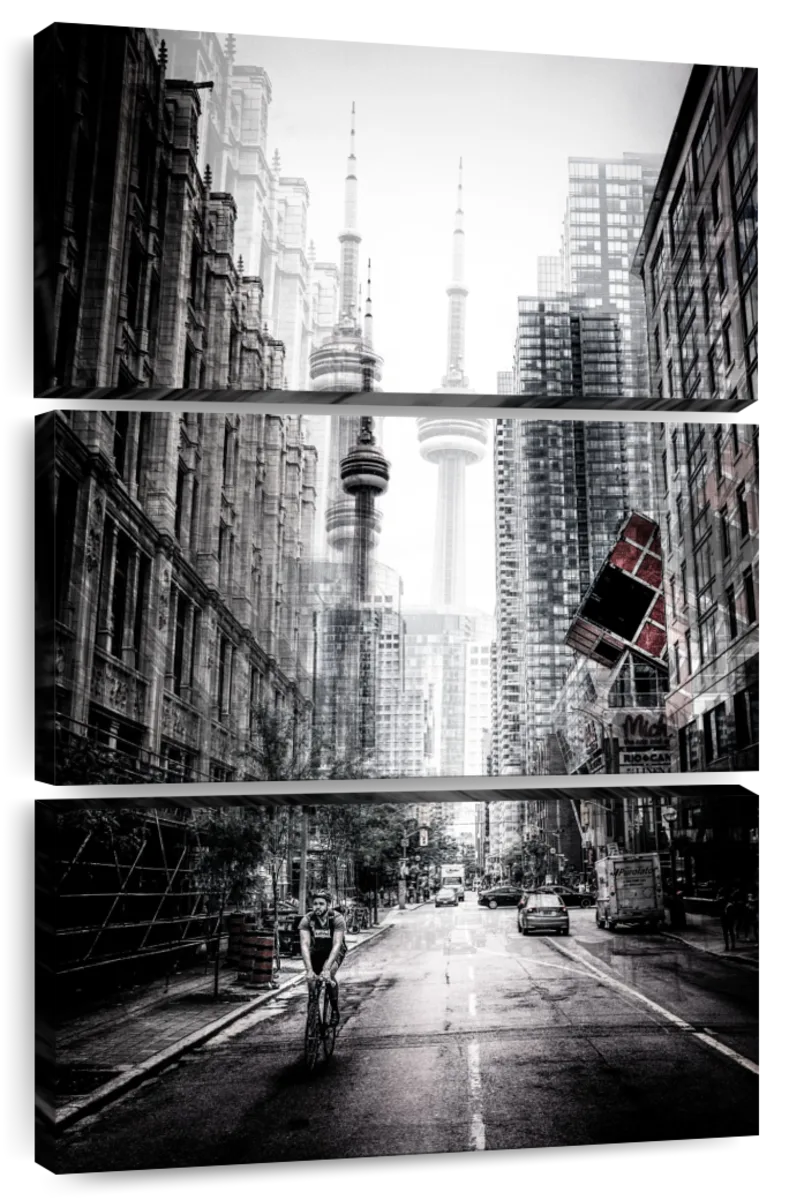 CN Tower Iconic Toronto Black & White Art Print With Mat, 11x14 in or 8x10  In. -  Canada