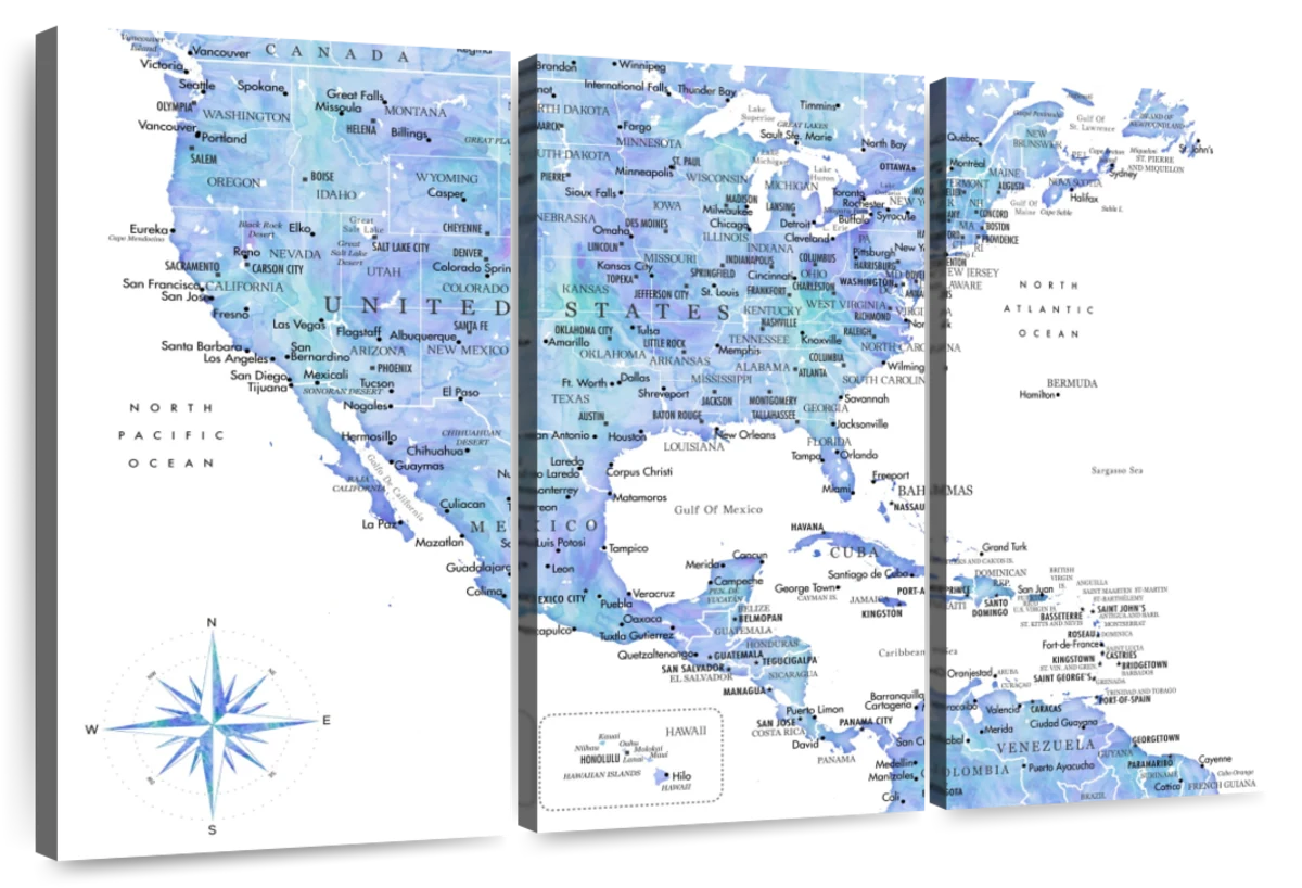 world map caribbean sea