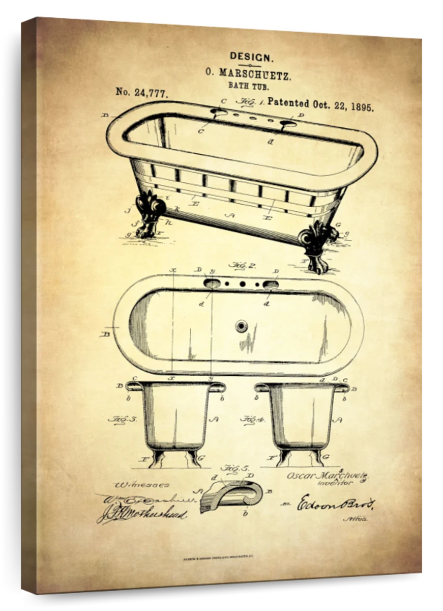 vintage bathtub illustration