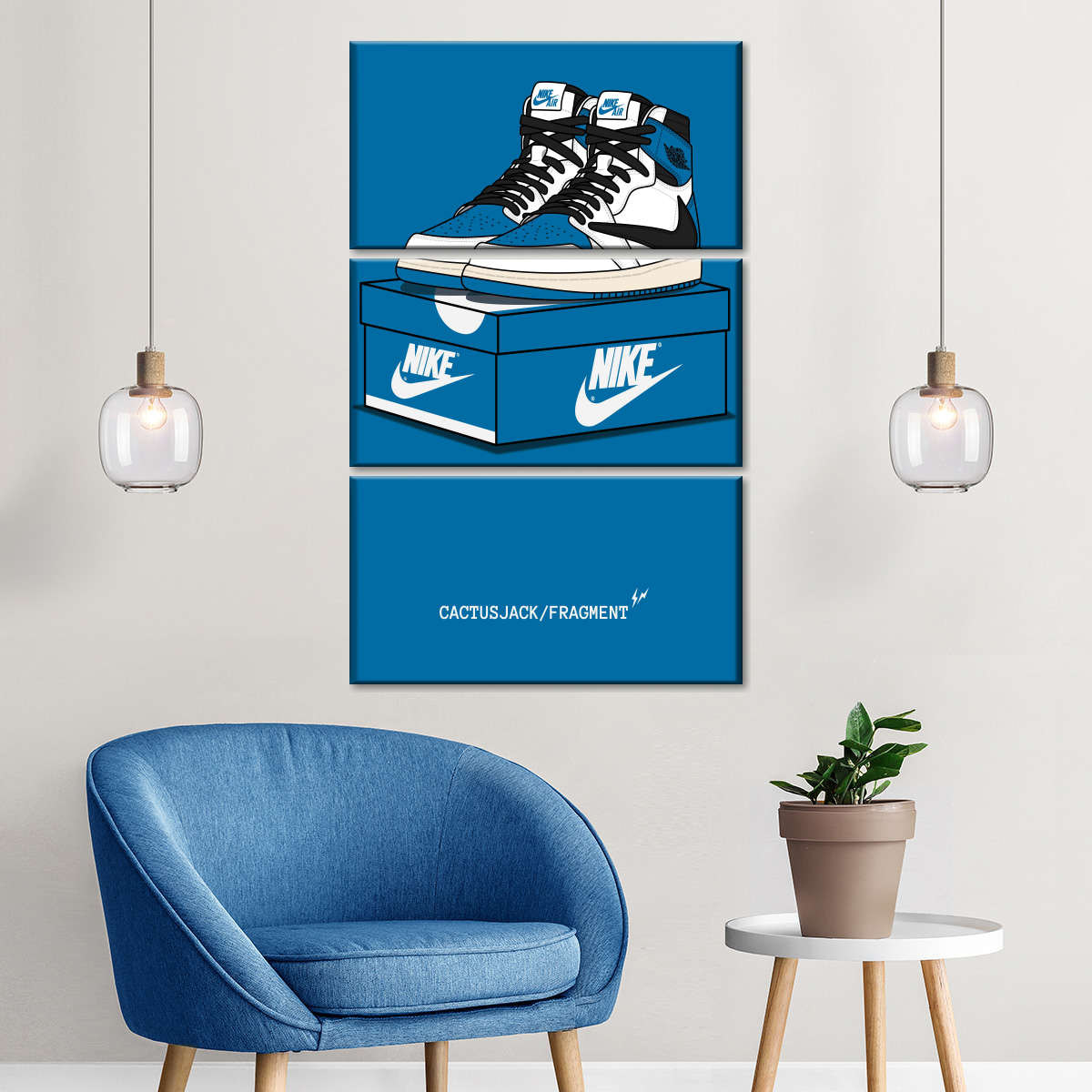 Cactus Jack Fragment Blue Wall Art