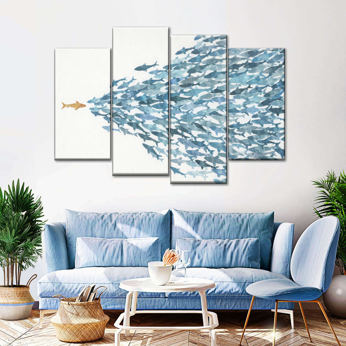 Shabby Chic Living Room Painting Watercolour Hyper Realistic