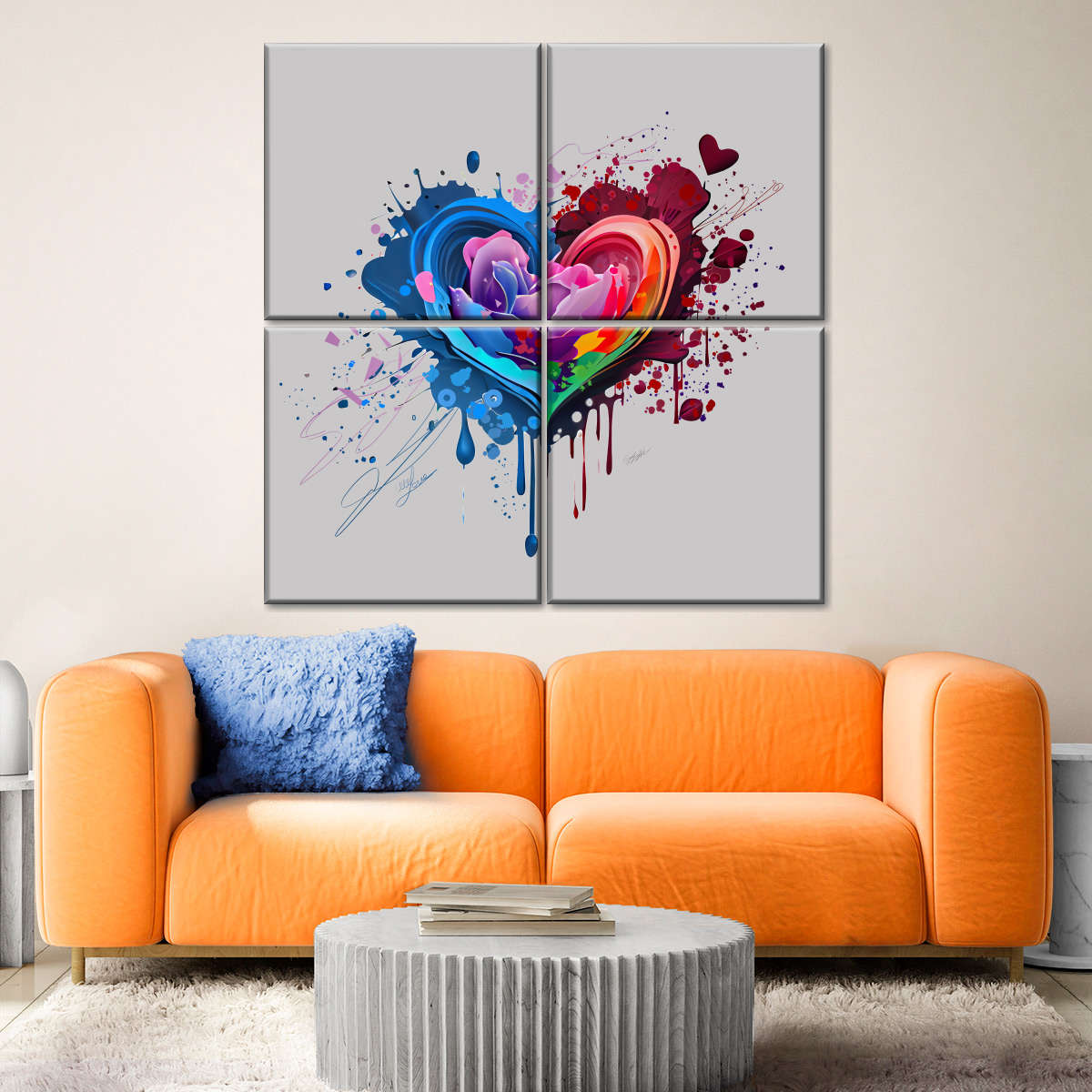 Heart-Shaped Textured Abstract Art: Canvas Prints, Frames & Posters