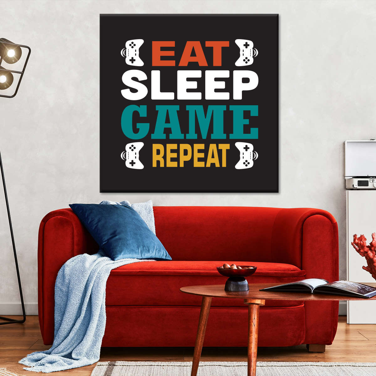 Wall Art Print Eat Sleep Game Repeat, Gifts & Merchandise