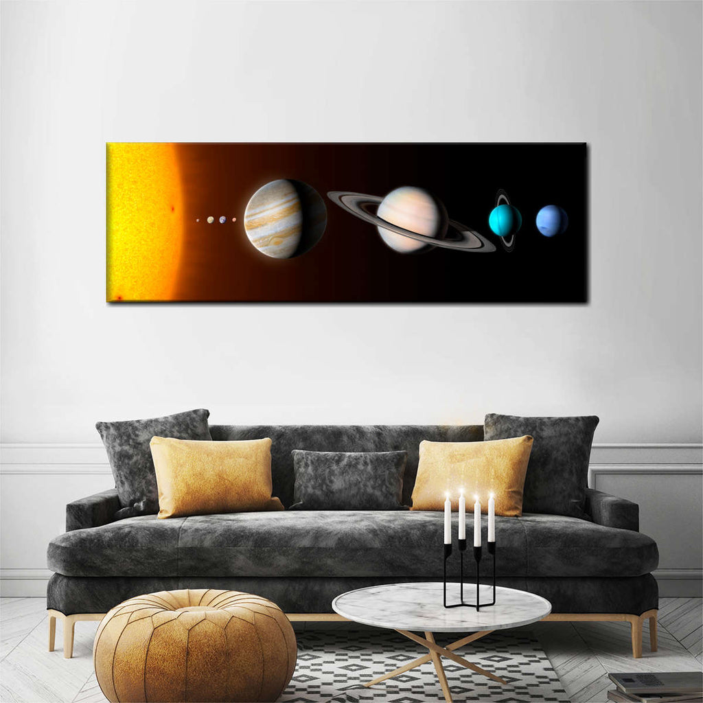 Solar System To Scale Wall Art | Digital Art