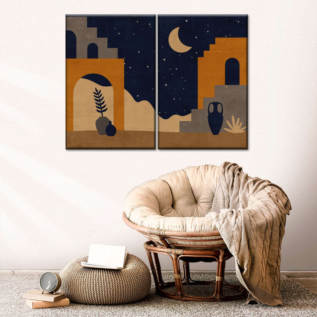 Night Sky Over Abode Wall Art | Digital Art