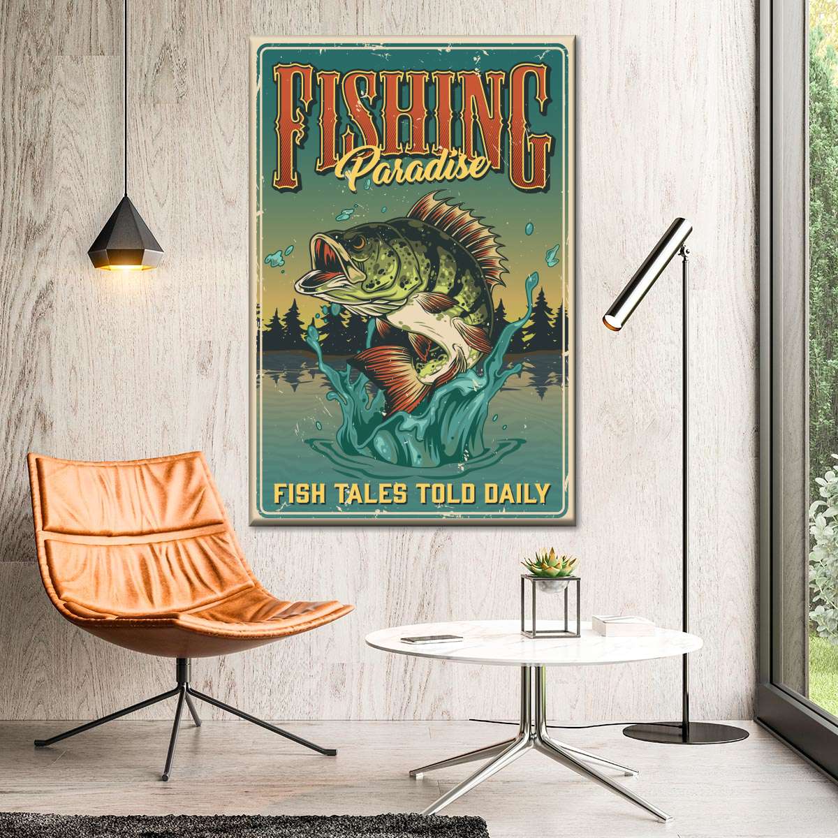 Vintage Fishing Paradise Wall Art: Canvas Prints, Art Prints