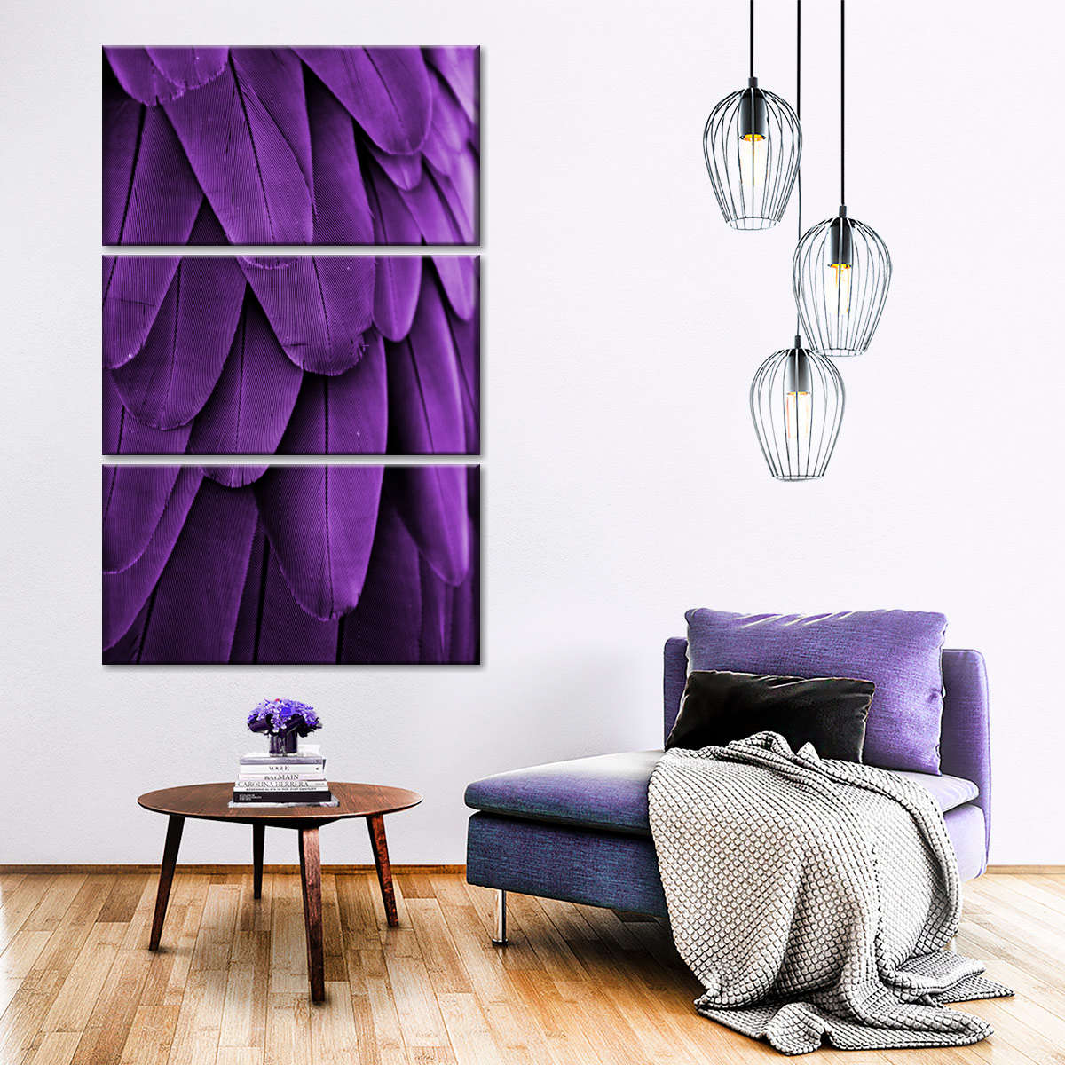 Stranded purple feathers of an exotic bird Metal Print for Sale by  NancyEle