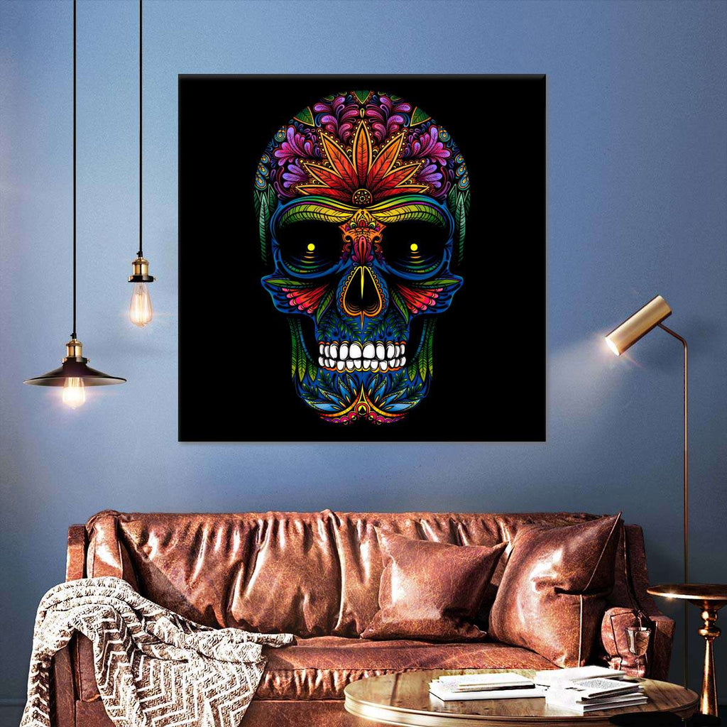 Day Of The Dead Skull Wall Art | Digital Art