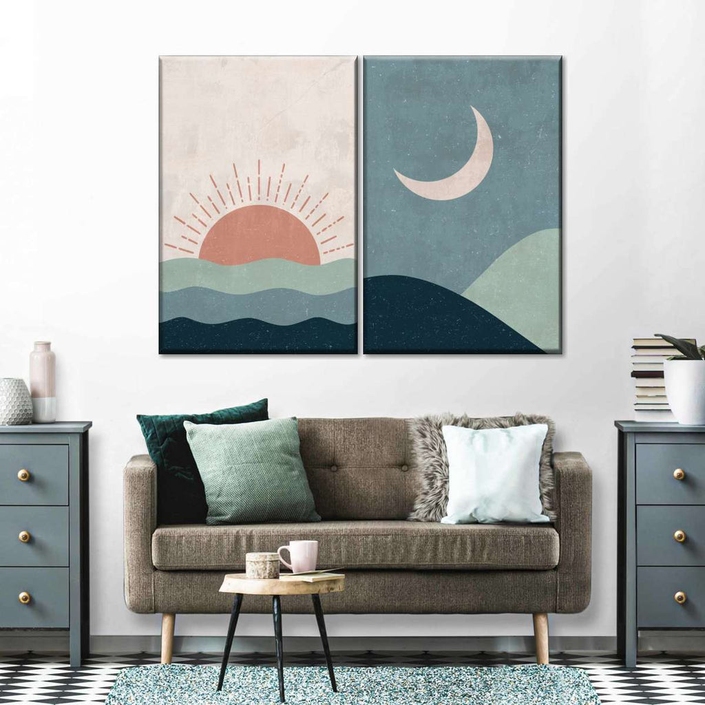 Boho Sunrise And Sunset II Wall Art | Digital Art