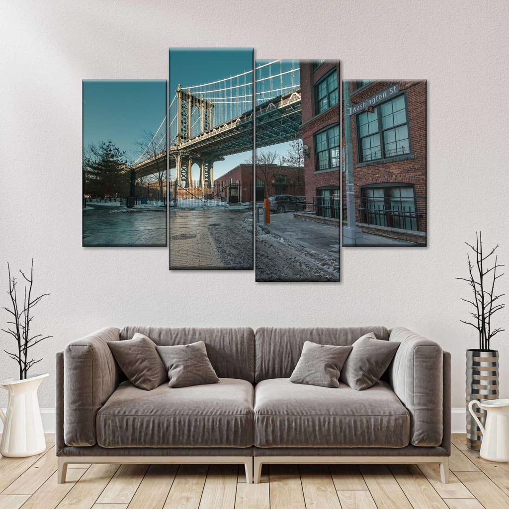 Manhattan Bridge In Winter Wall Art | Photography